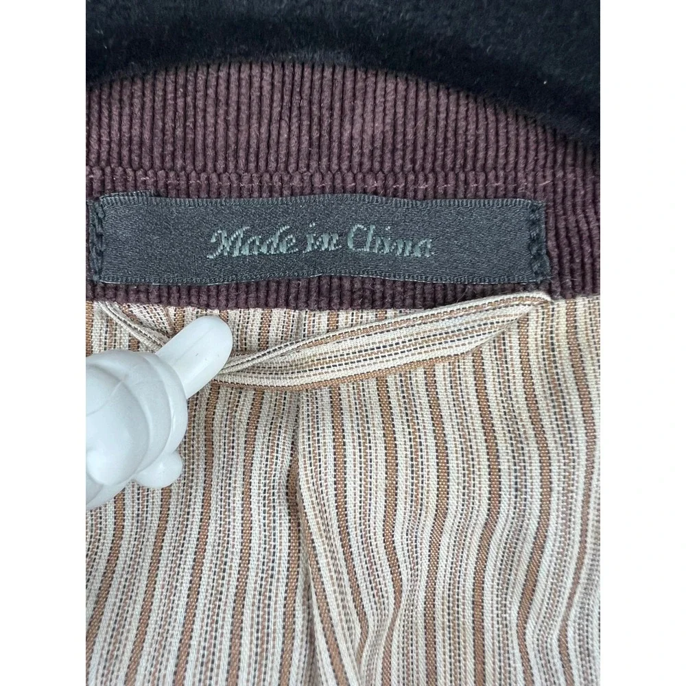 Lauren Ralph Lauren Corduroy Blazer Mens 48R Burgundy Maroon Sport Coat Good